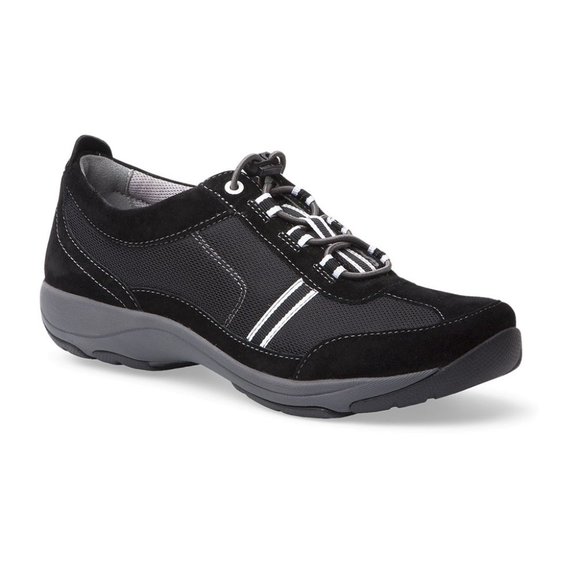 DanskoBlack Helen Suede and Mesh Sneaker